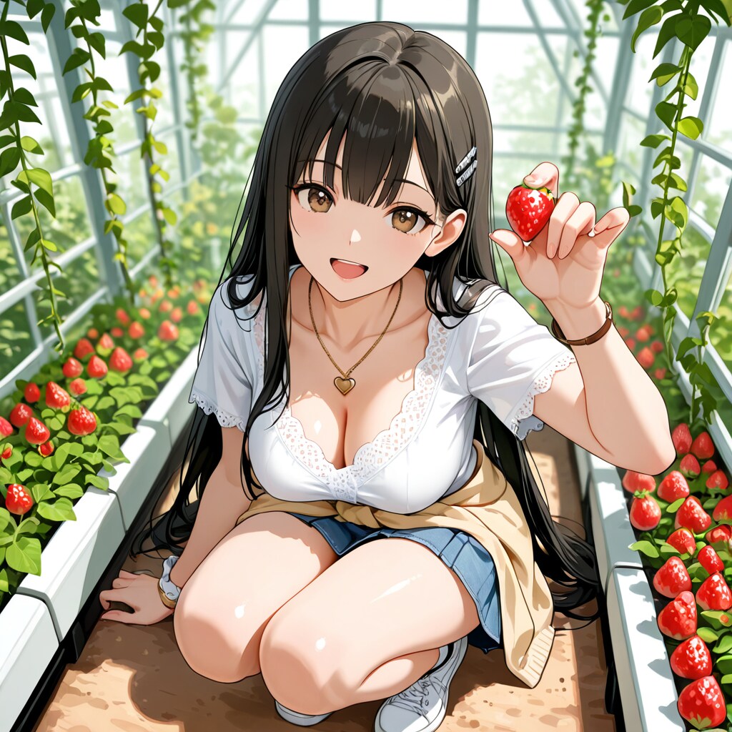 イチゴ、美味しそうですよ……はい、あーん、どうですか？