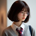 眼鏡女子 楓の美術館 5枚目