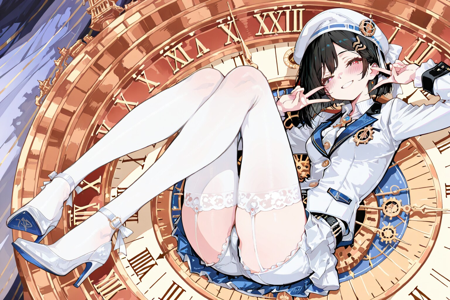 時計と白