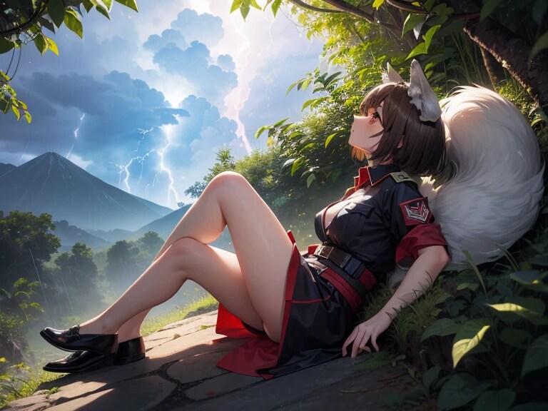 迷子になって途方に暮れる狼女