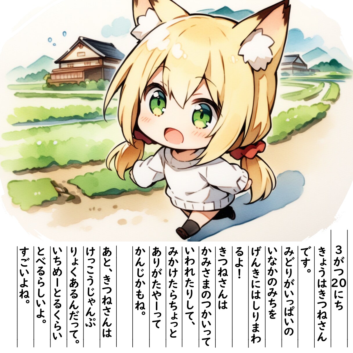 【絵日記】こんこんさんのおみみです | の人気AIイラスト・グラビア