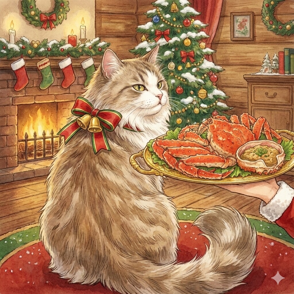 見返りねこさまの見返りと見返り(？)かにさん