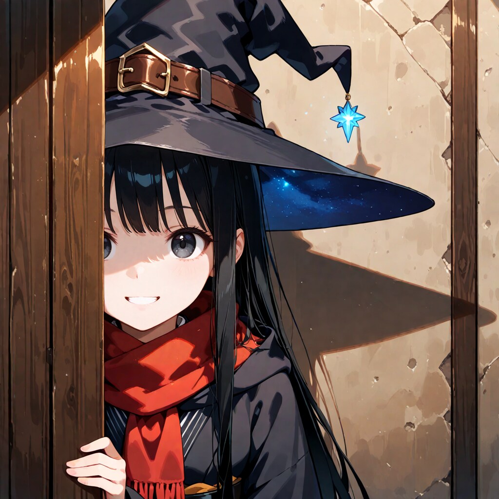 物陰から様子を伺う魔女 | の人気AIイラスト・グラビア