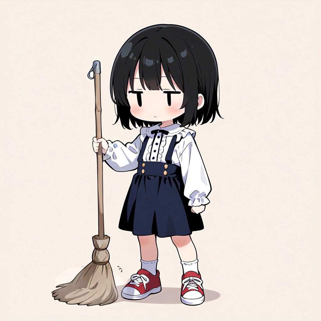 掃除をしてくれない💦【パラパライラスト】