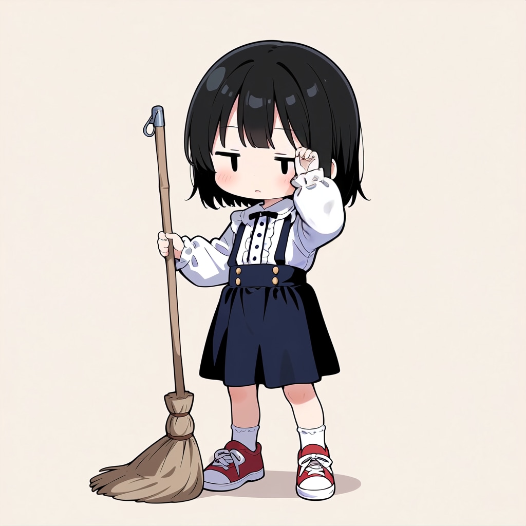 掃除をしてくれない💦【パラパライラスト】