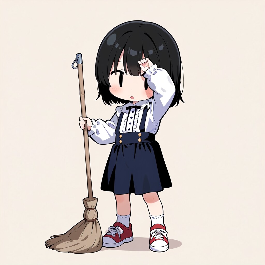 掃除をしてくれない💦【パラパライラスト】