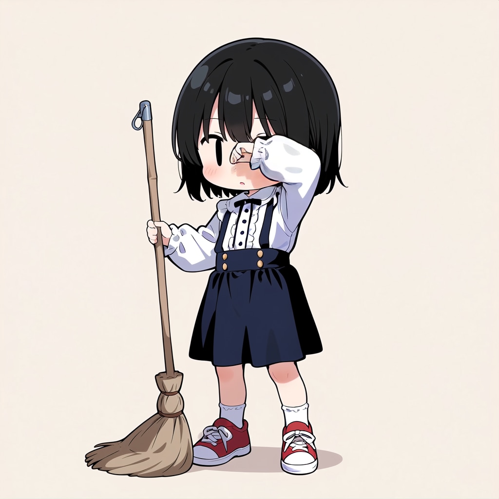 掃除をしてくれない💦【パラパライラスト】