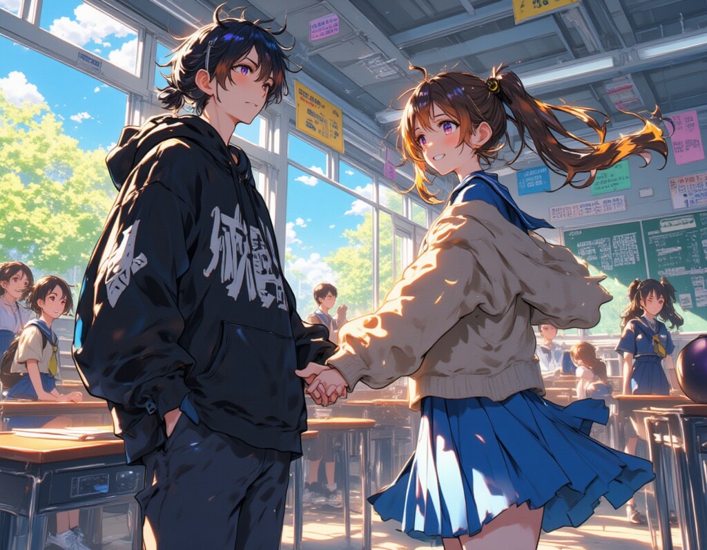 【樹海のかみさま】教室の喧騒、漆黒と黄金の約束