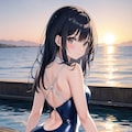 夕日と競水 5枚目