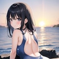 夕日と競水 4枚目