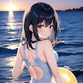 夕日と競水 2枚目