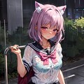 雨とセーラー服🐱 5枚目