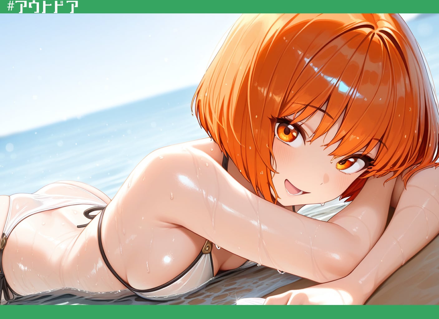 うちの子と浜辺#アウトドア
