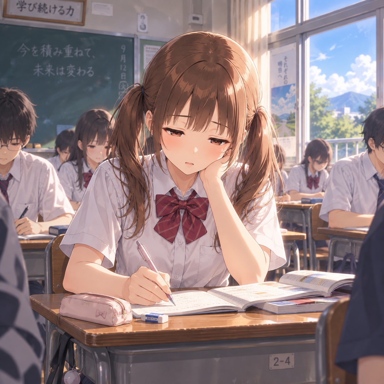 梢の日常　眠気と戦う梢。 | の人気AIイラスト・グラビア