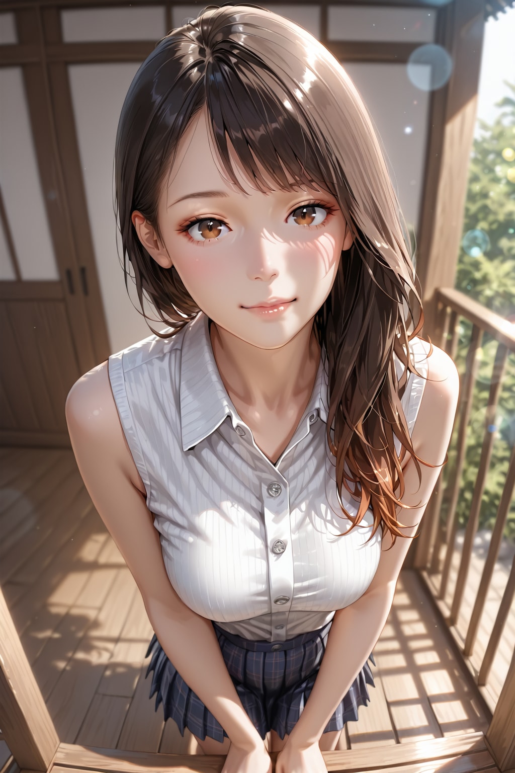 white sleeveless collared shirt(ネガティブ無し)