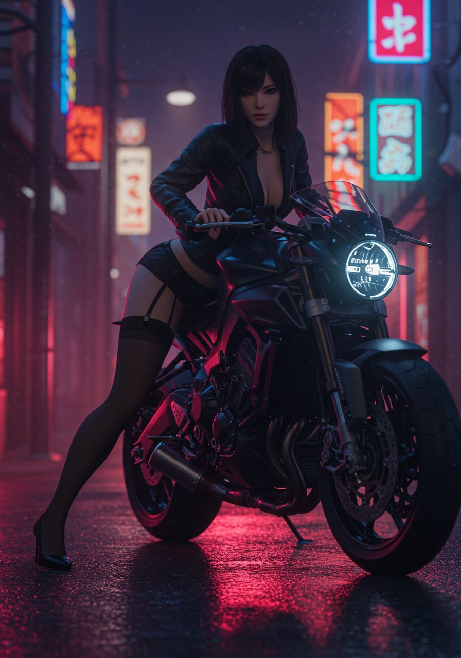 バイクのSexyな女