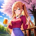 桜とビール 5枚目