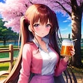 桜とビール 7枚目