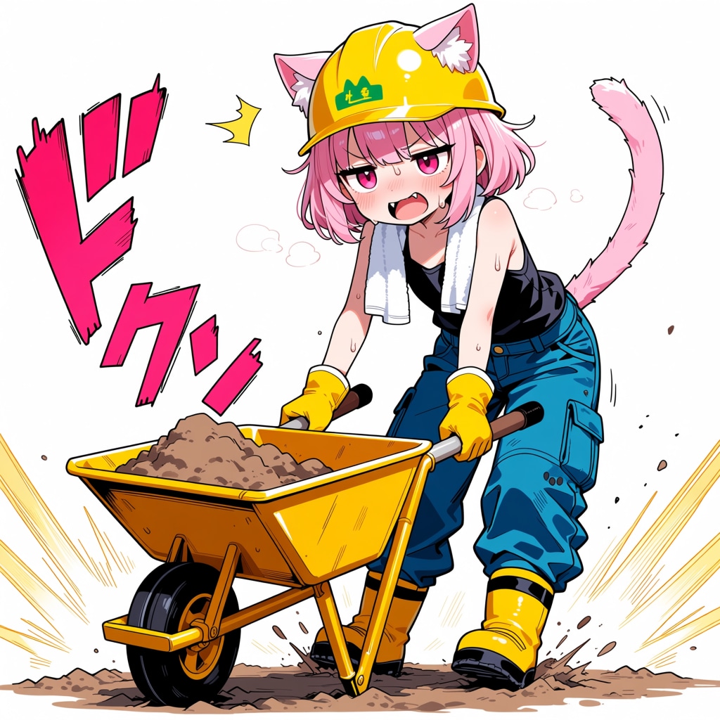 工事現場でアルバイトをするねこちゃん！！