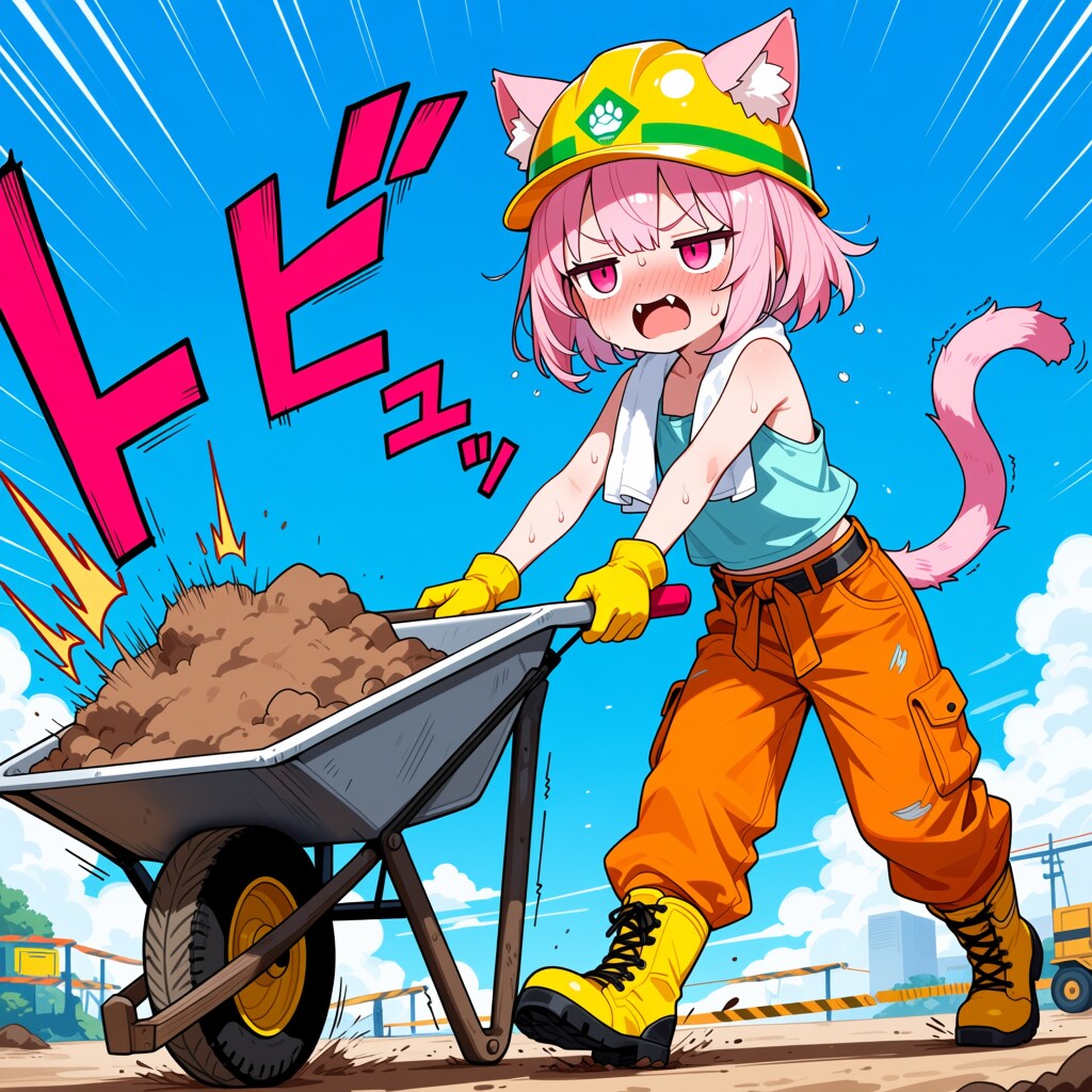 工事現場でアルバイトをするねこちゃん！！