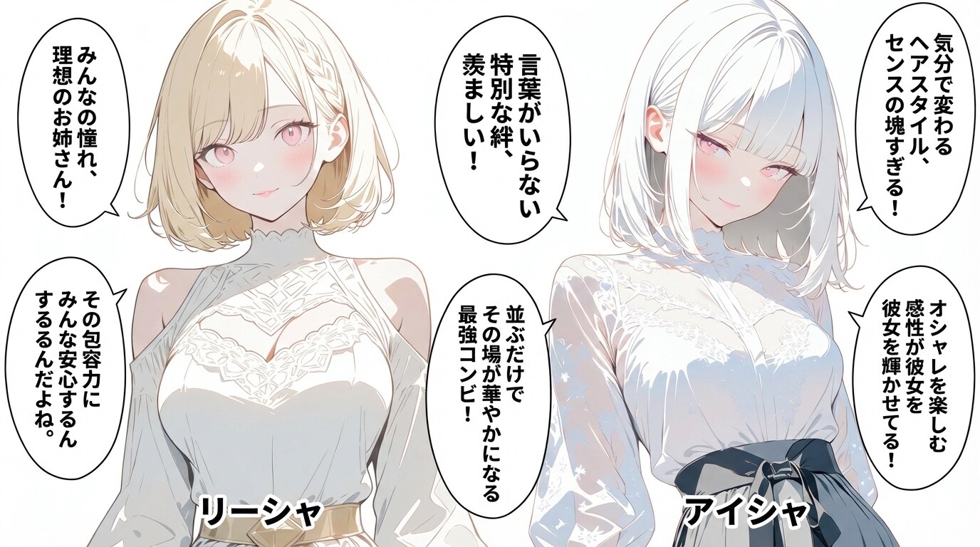 神楽さんとこのリーシャさん＆アイシャさんNB | の人気AIイラスト・グラビア