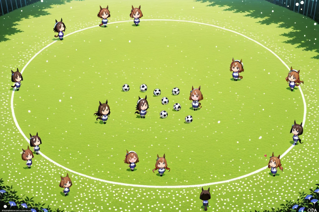(((a soccer ball))),『ちびちゃんと、ボールは友達！サッカーボール♪』。