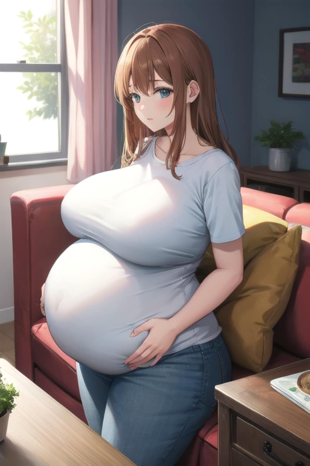 三つ子爆乳妊婦