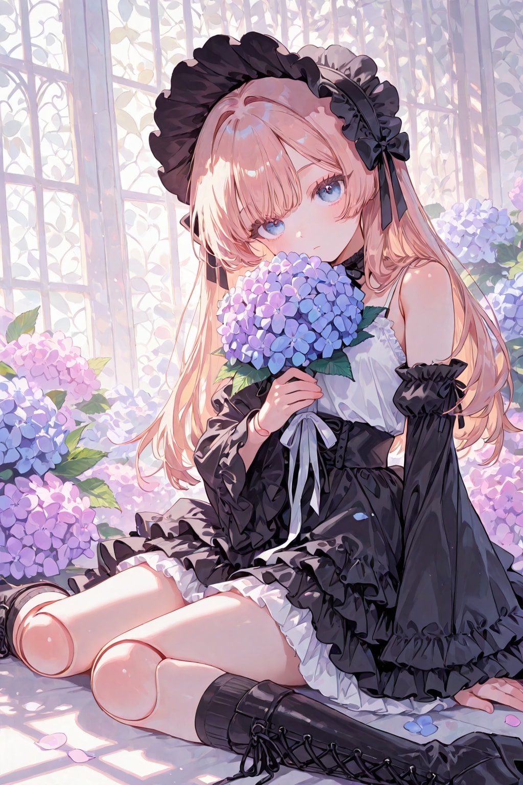 花束と少女