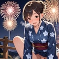 花火と浴衣 5枚目