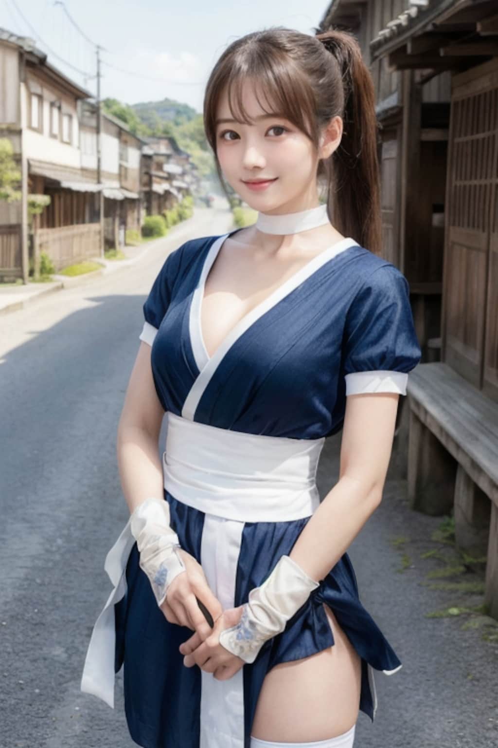 ついに追い詰めたぞ女忍者め！