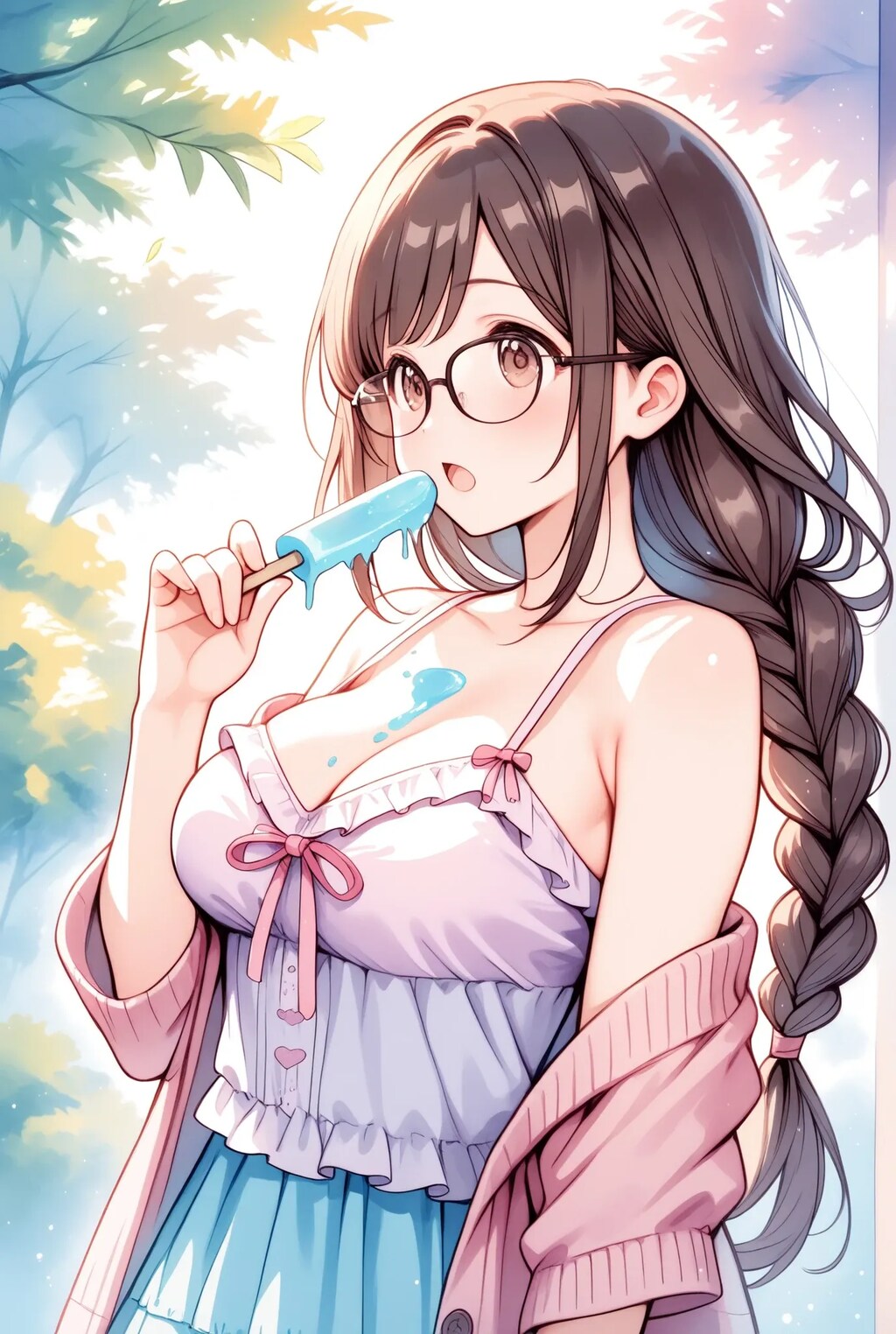 アイスが とけおちた