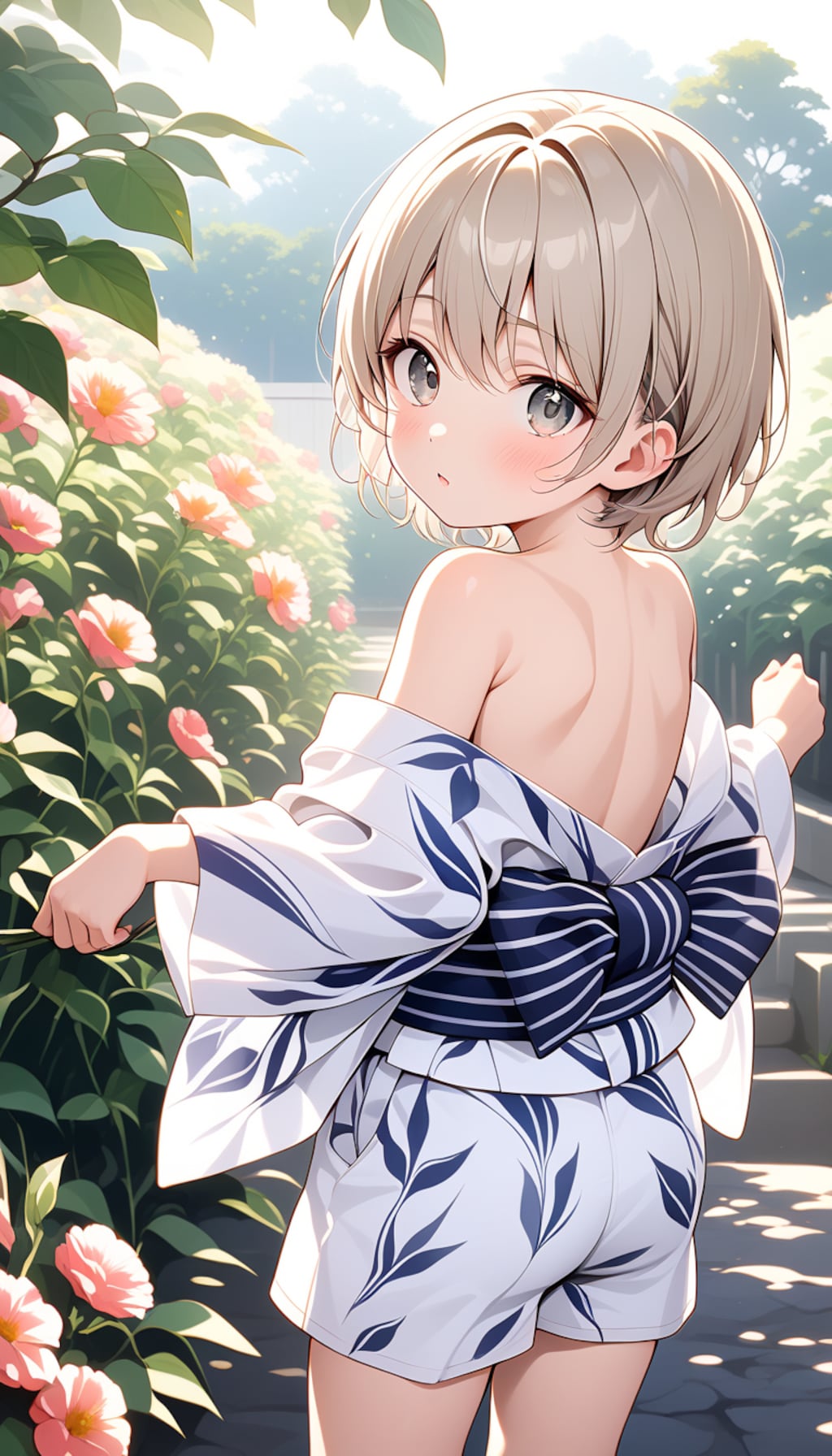 ベージュ髪ちゃんの浴衣