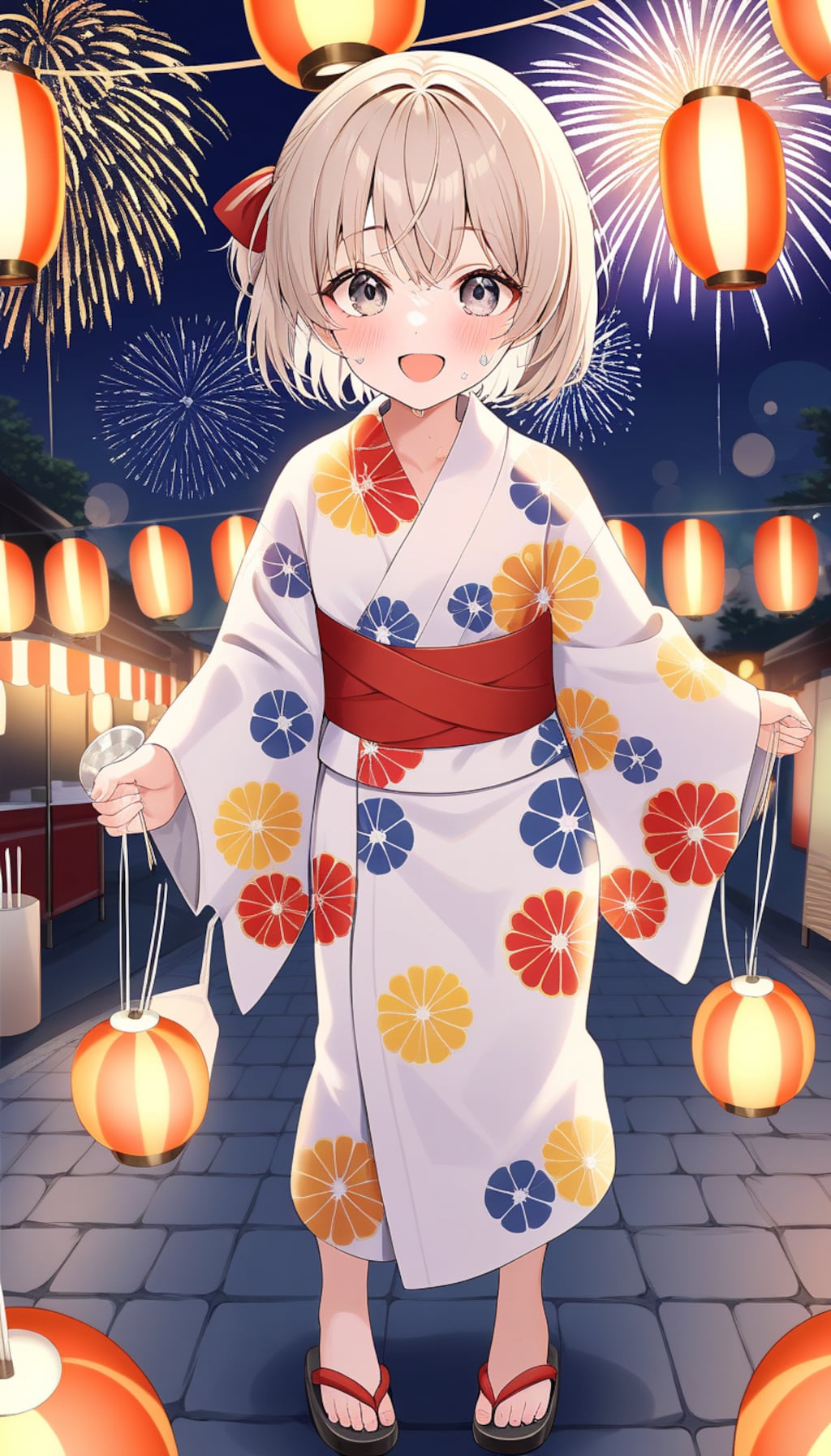 ベージュ髪ちゃんの浴衣