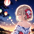 ベージュ髪ちゃんの浴衣 2枚目