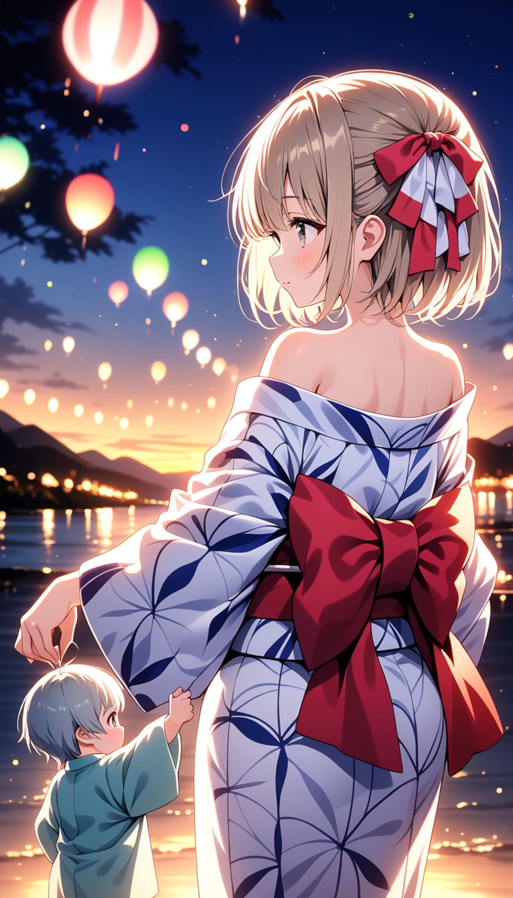 ベージュ髪ちゃんの浴衣
