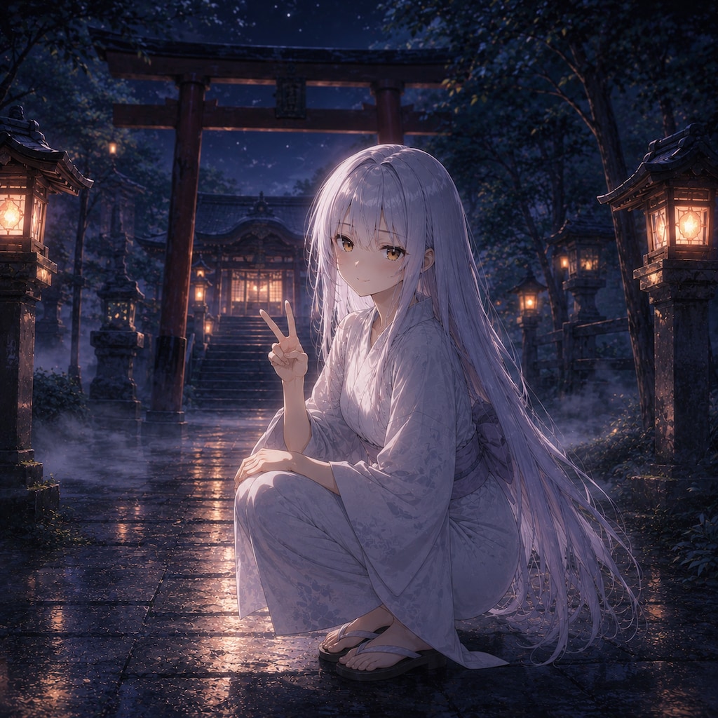 v しゃがみピース ♪