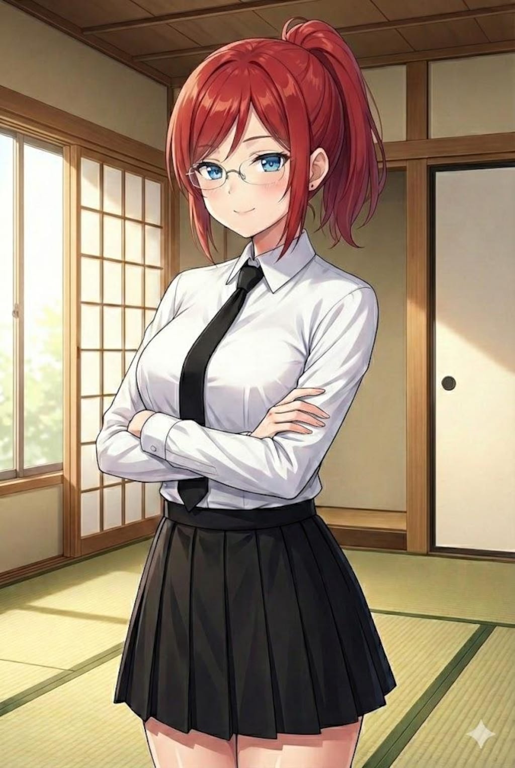 起き抜けのジト目先生 Z129