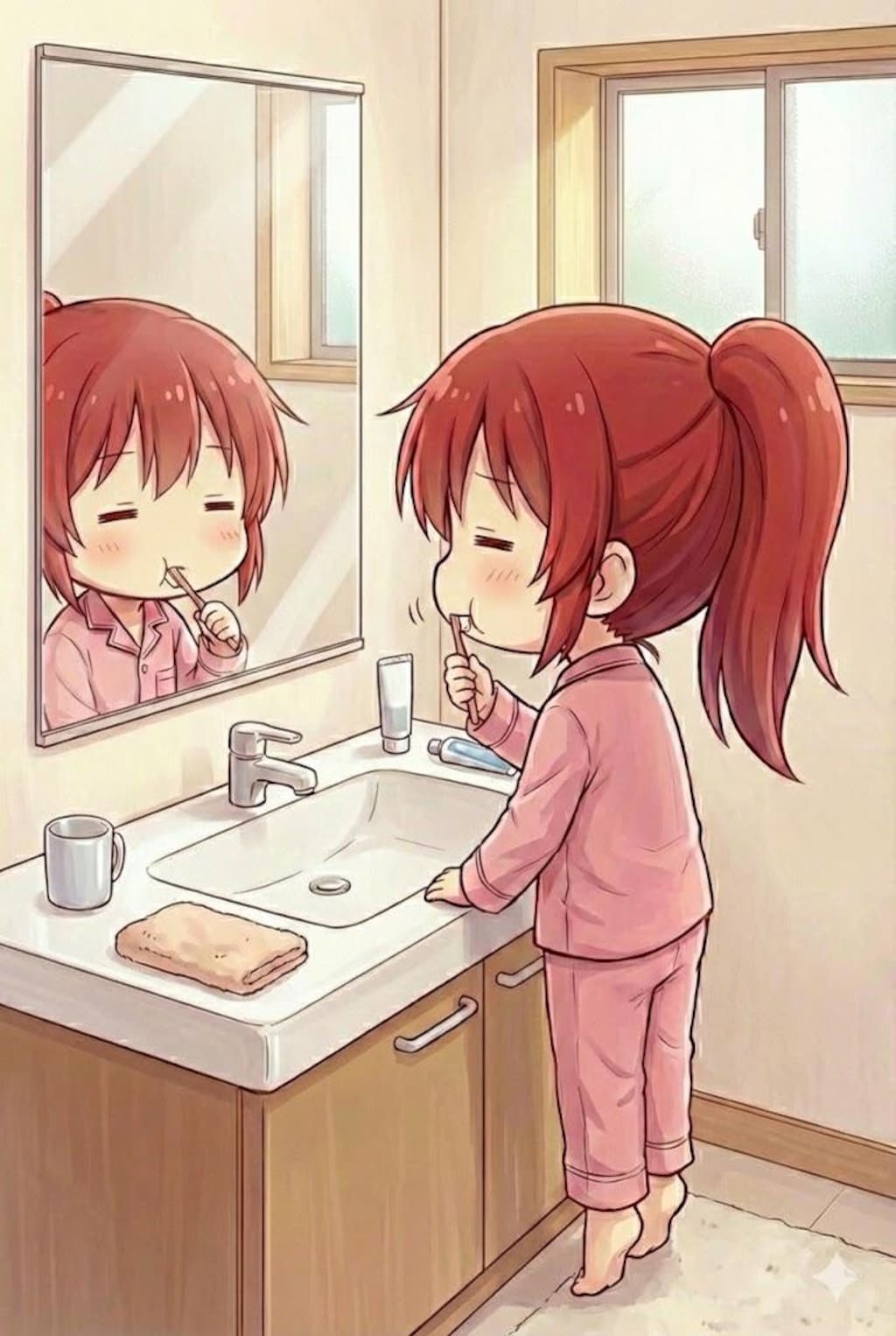 起き抜けのジト目先生 Z129