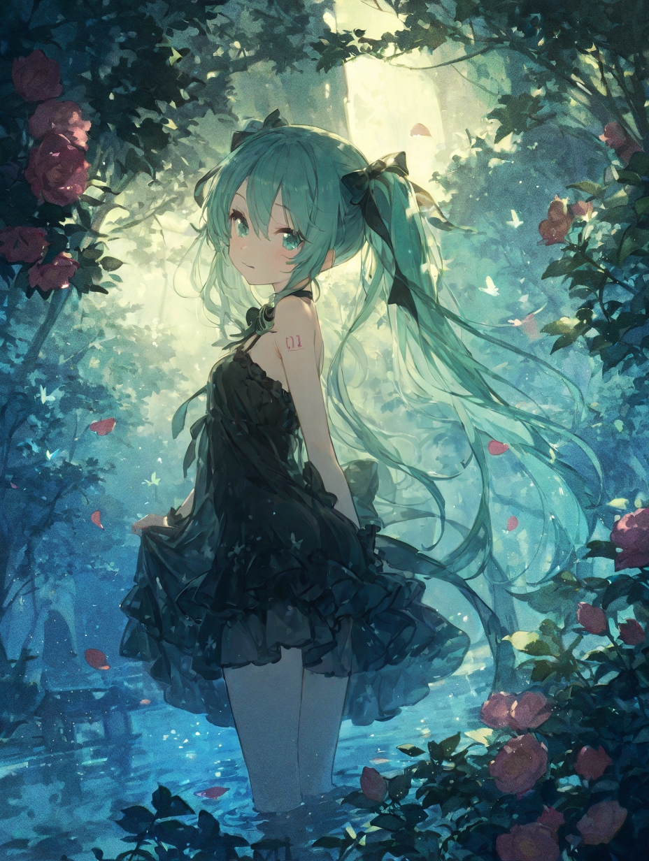 水辺に浮かぶ花 | の人気AIイラスト・グラビア