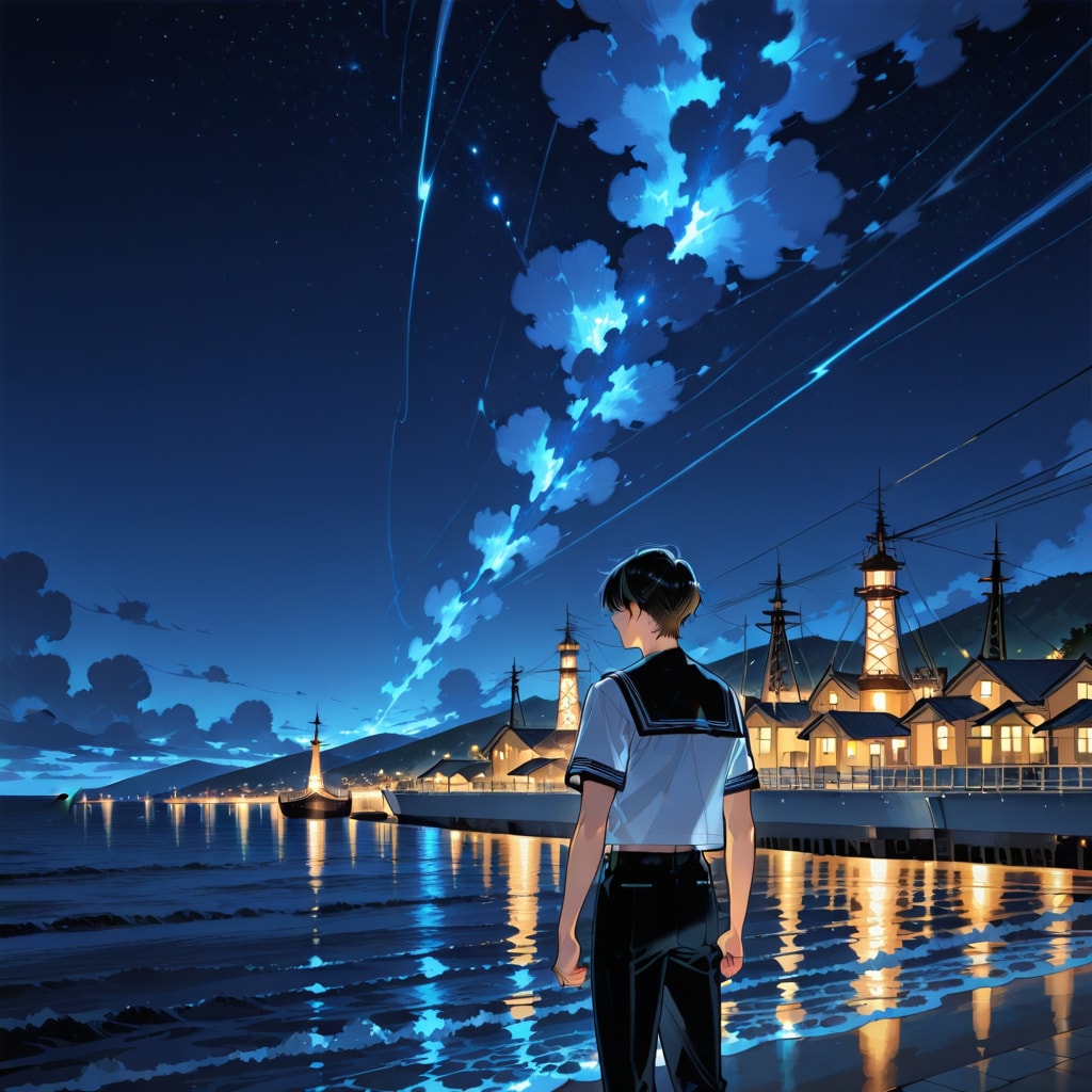 マドロスと港の夜景