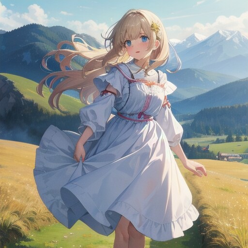 風がふく草原で