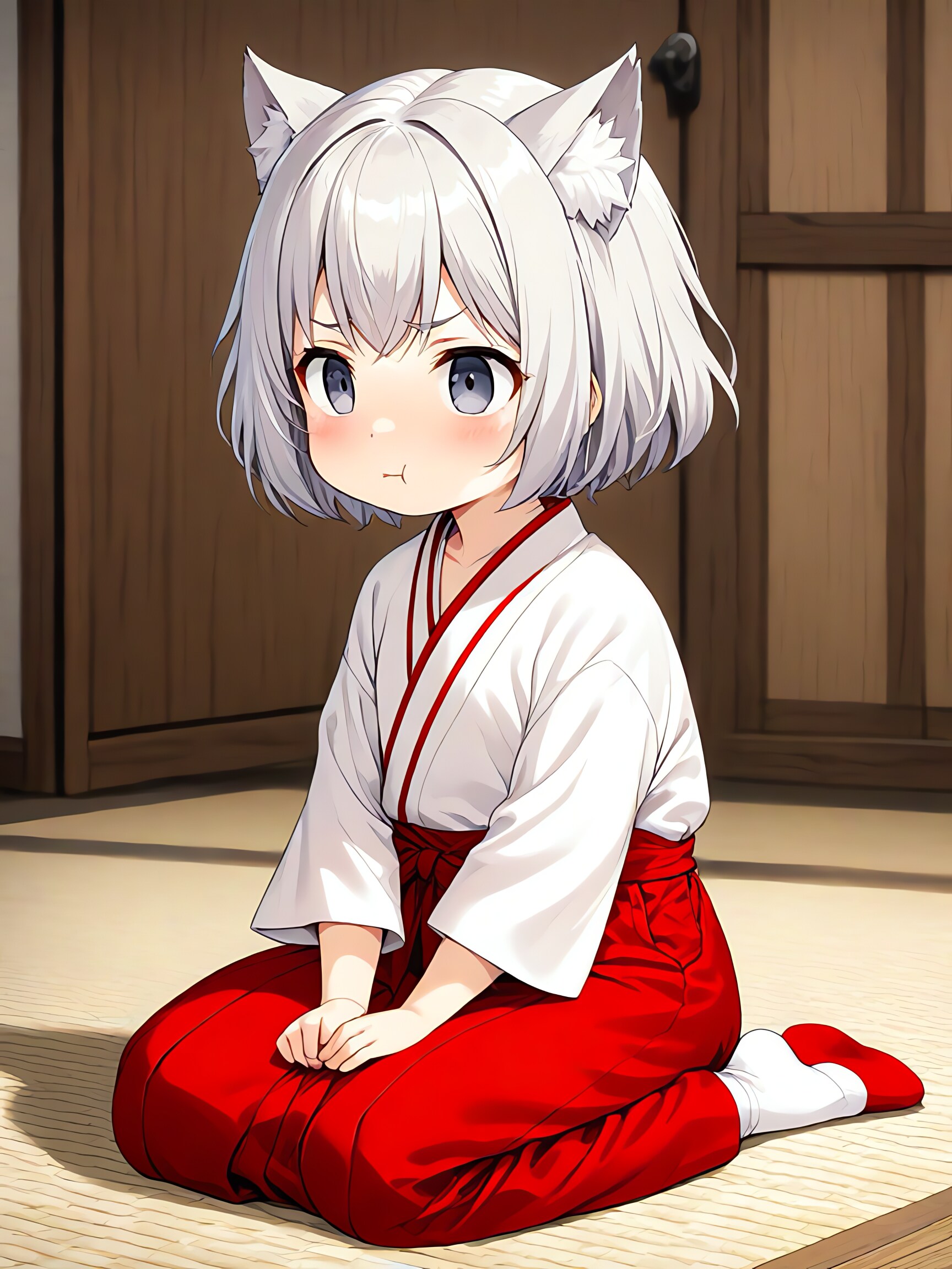 膨れっ面小狐巫女さん | の人気AIイラスト・グラビア