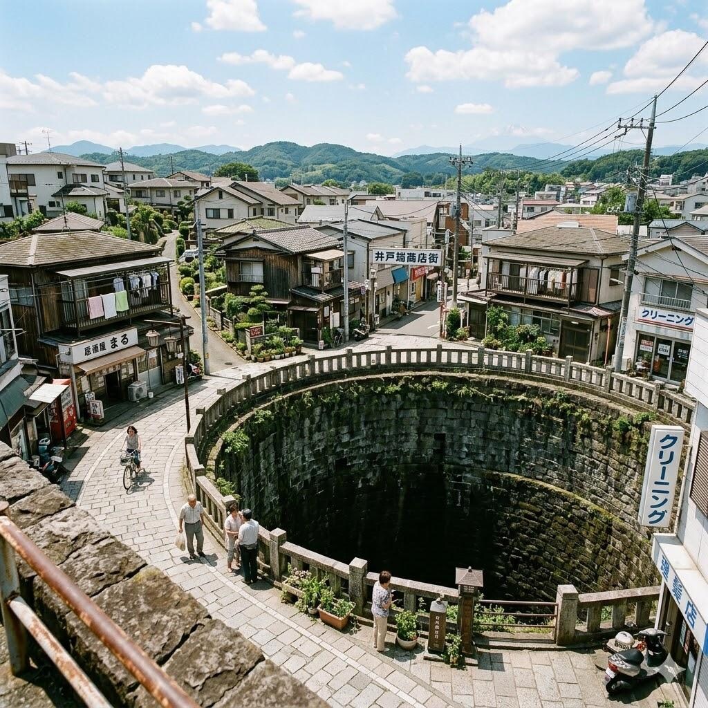 町の深い穴のビーチ