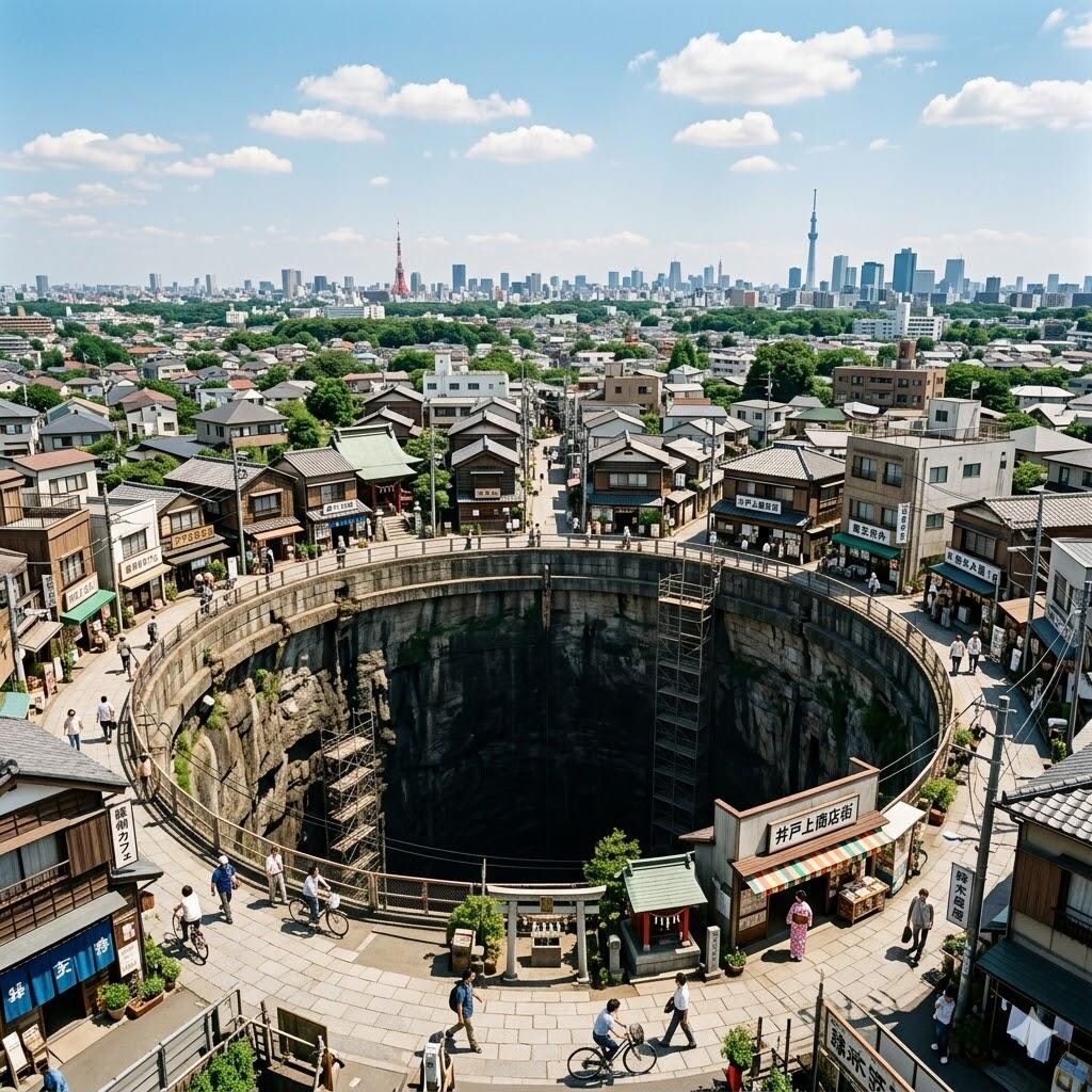 町の深い穴のビーチ