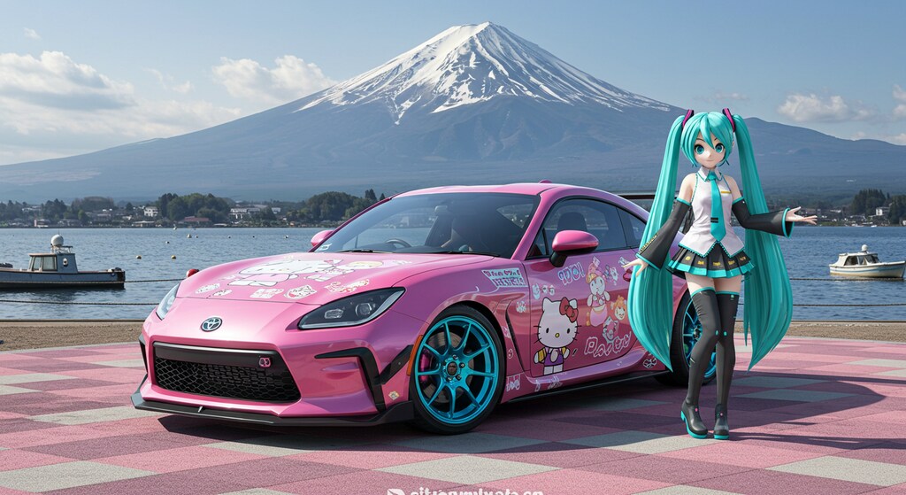 初音ミクとハローキティGR86