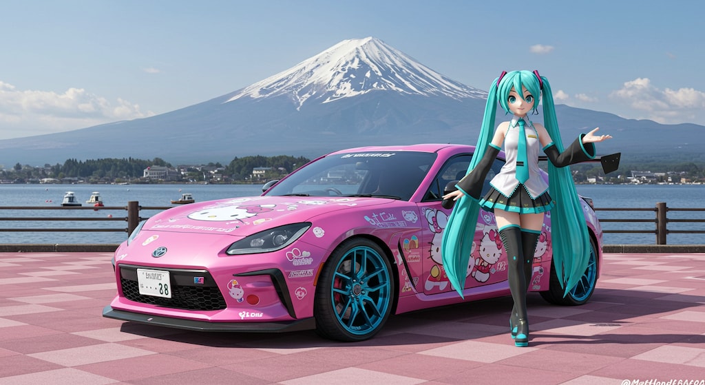 初音ミクとハローキティGR86