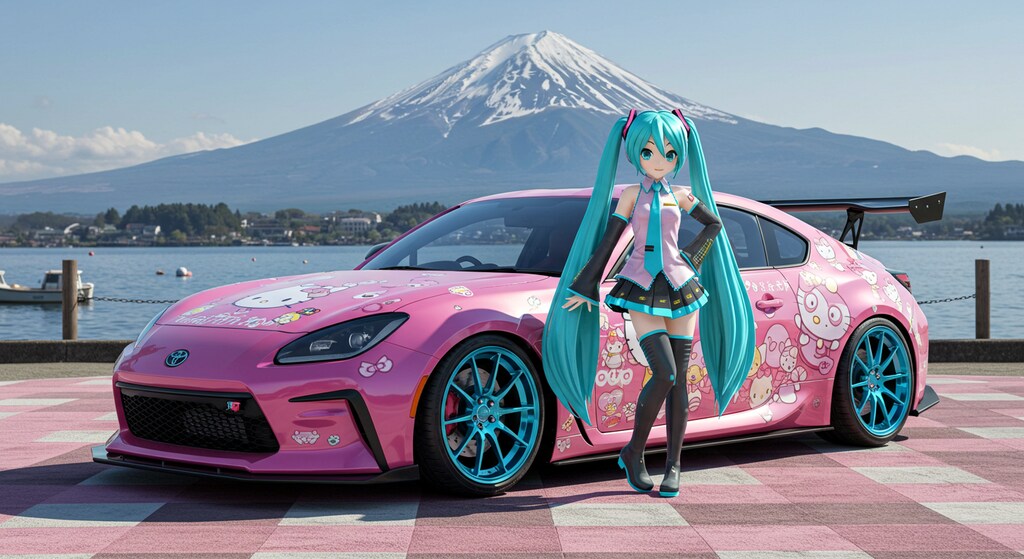 初音ミクとハローキティGR86