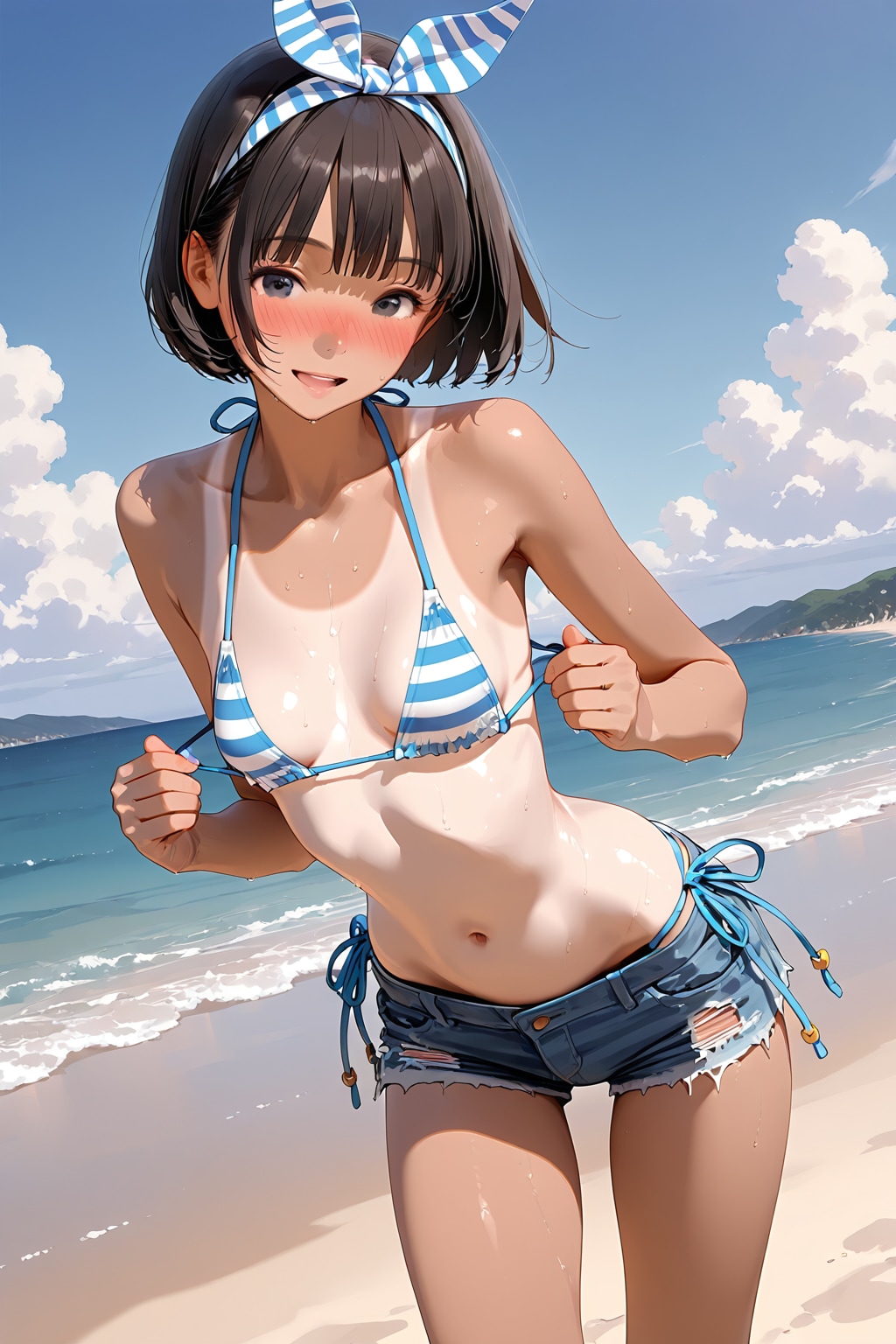 ビキニとショートパンツ