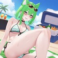 海辺で寛ぐラシューシャちゃん 3枚目