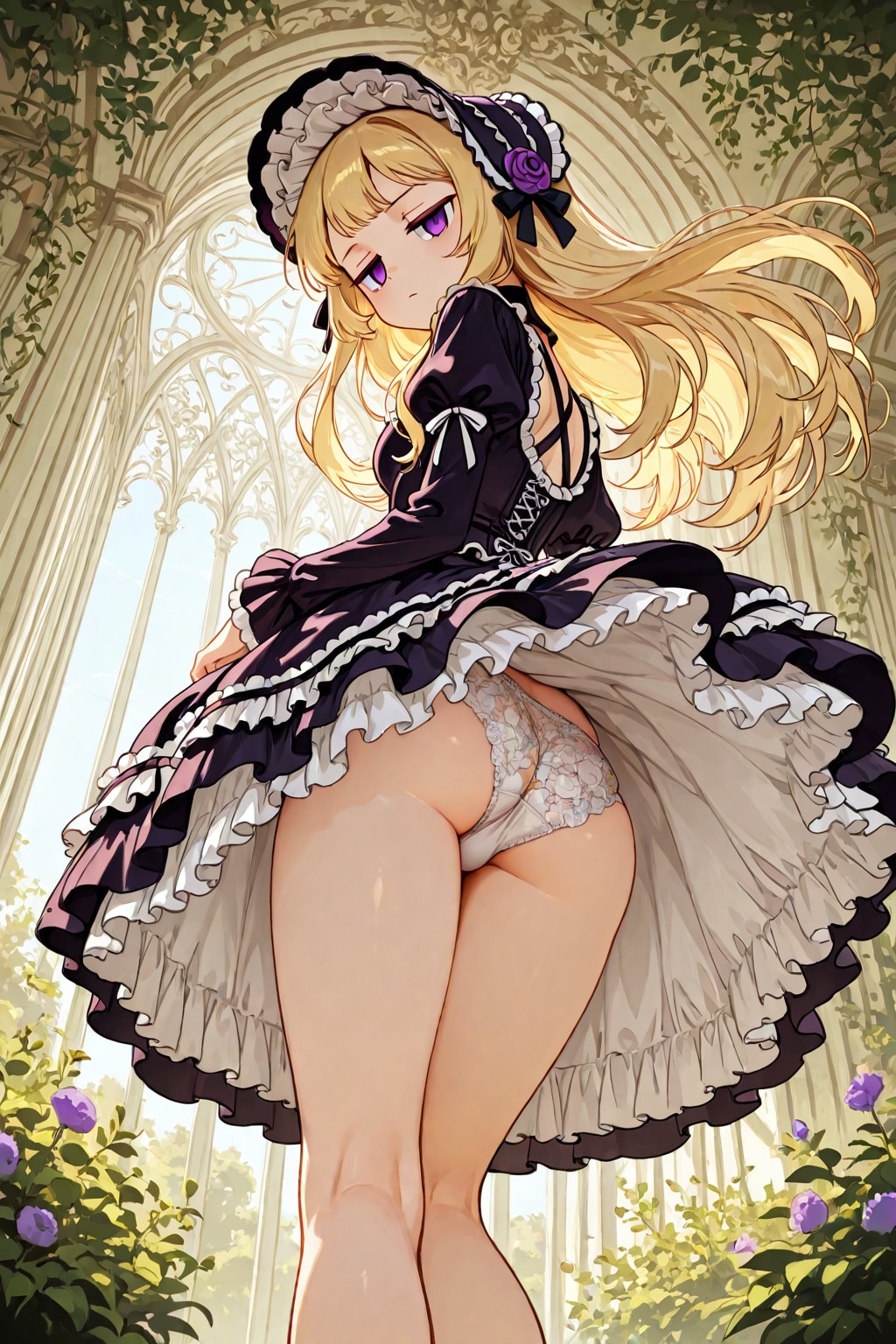 パンチラする金髪ちゃん